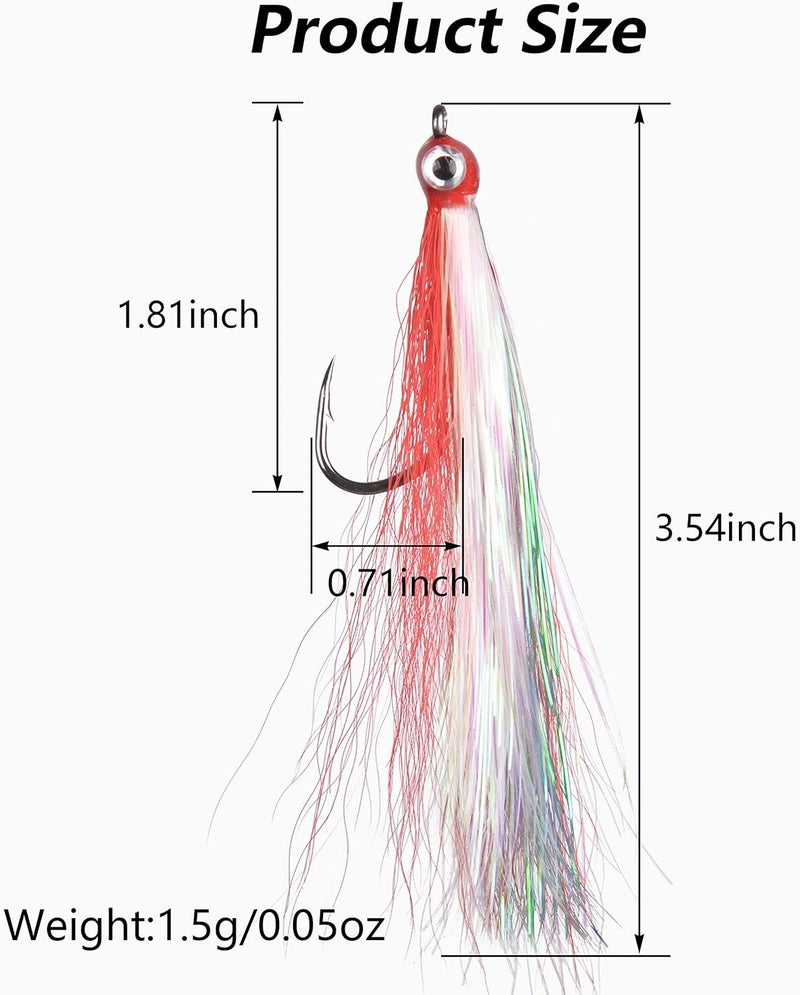 FUSIGO Clouser Minnow Fishing Flies, 10pcs Saltwater Fly Fishing Lures Hand Tied Clouser Minnow Fly Streamer Hooks for Bass Striper Flounder Saltwater Freshwater - Image 3